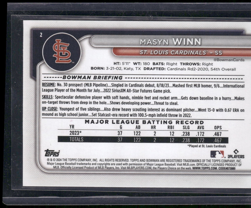 2024 Bowman #2 Masyn Winn