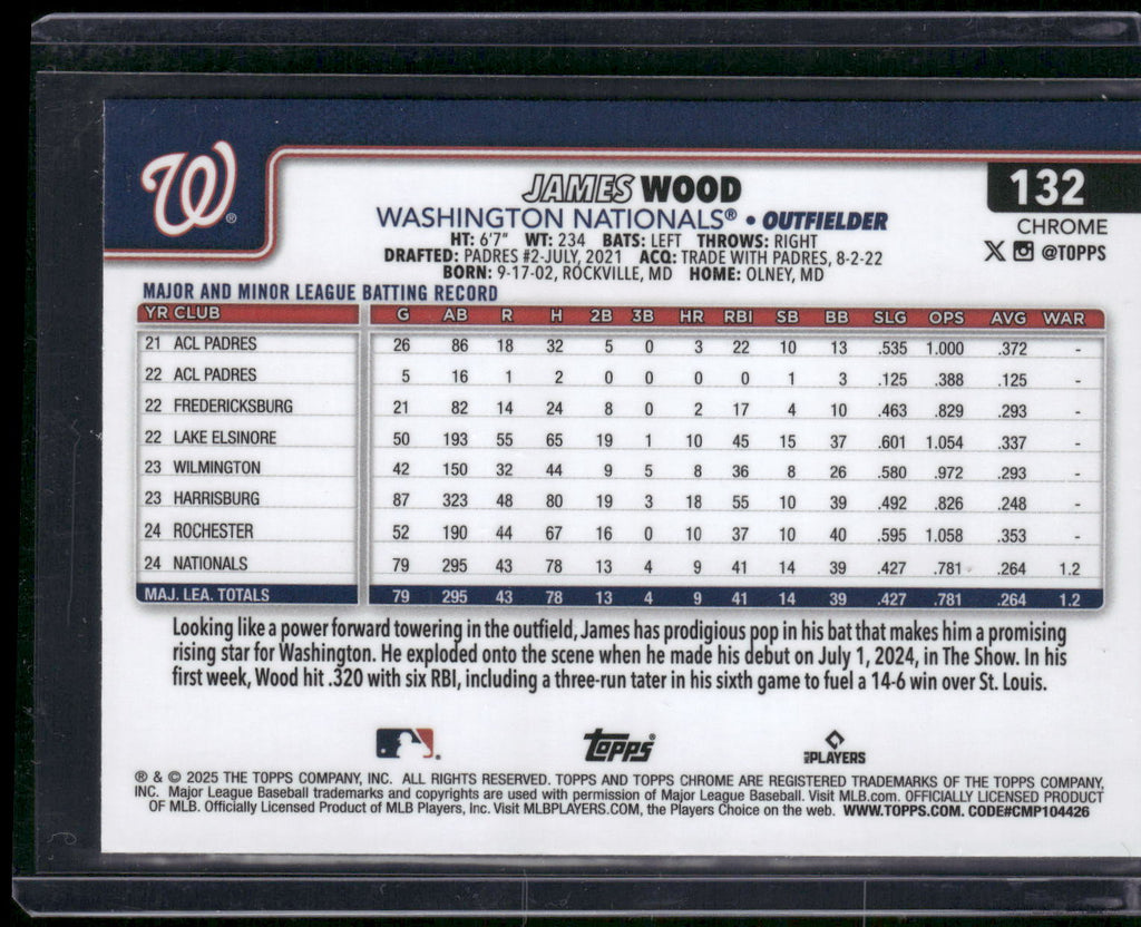 2025 Topps Chrome #132 James Wood