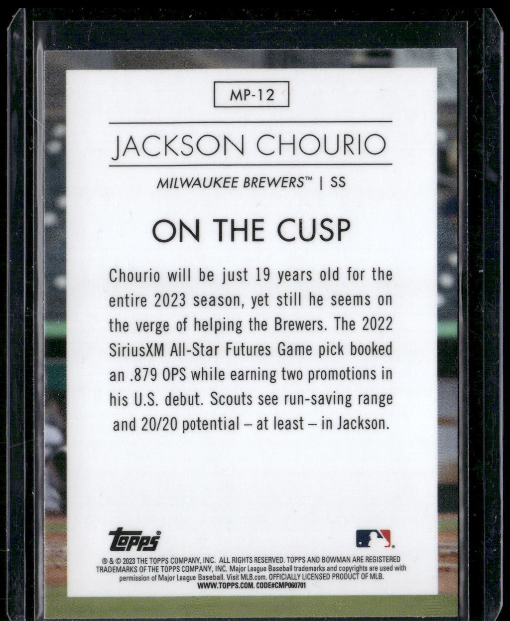 2023 Bowman #MP-12 Jackson Chourio Modern Prospects