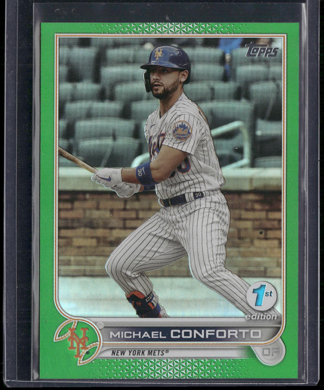 2022 Topps 1st Edition #37 Michael Conforto Green Foil #/150