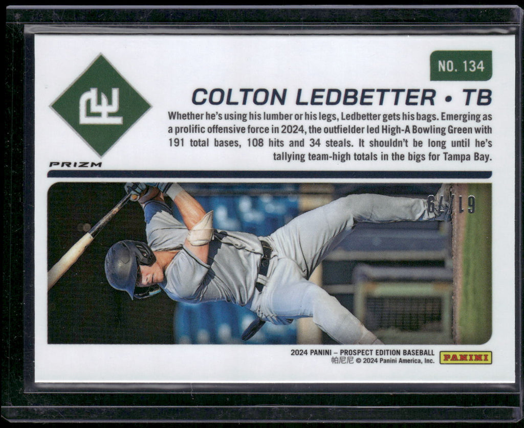 2024 Panini Prospect Edition #134 Colton Ledbetter Pink Velocity Holo #/79