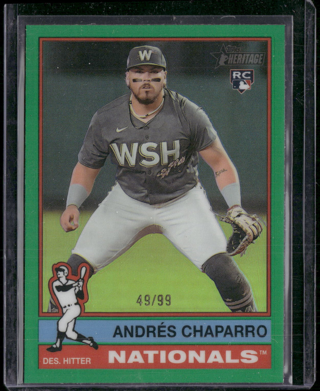 2025 Topps Heritage #418 Andrés Chaparro Chrome Green Refractor #/99