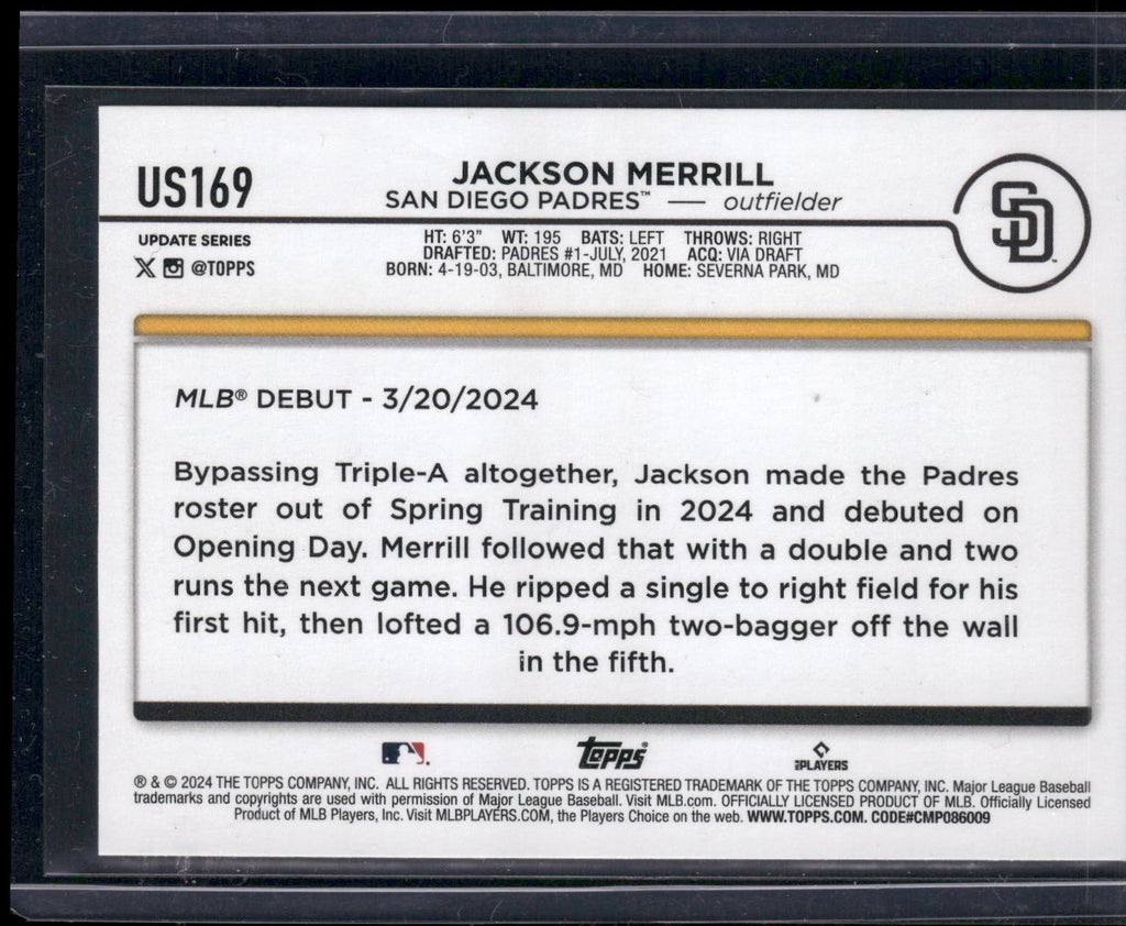 2024 Topps Update #US169 Jackson Merrill