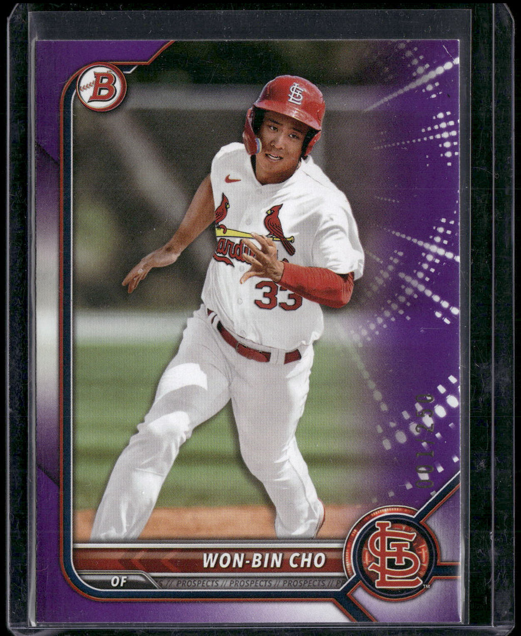 2022 Bowman Draft #BDC-65 Won-Bin Cho Chrome Purple Refractor #/250