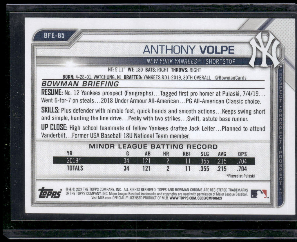 2021 Bowman #BP-85 Anthony Volpe Prospects