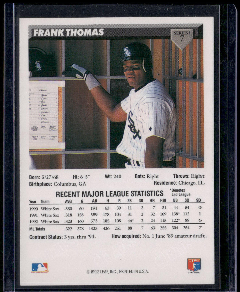 1993 Donruss #7 Frank Thomas