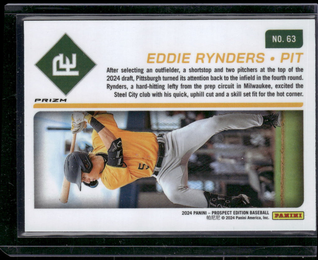 2024 Panini Prospect Edition #63 Eddie Rynders