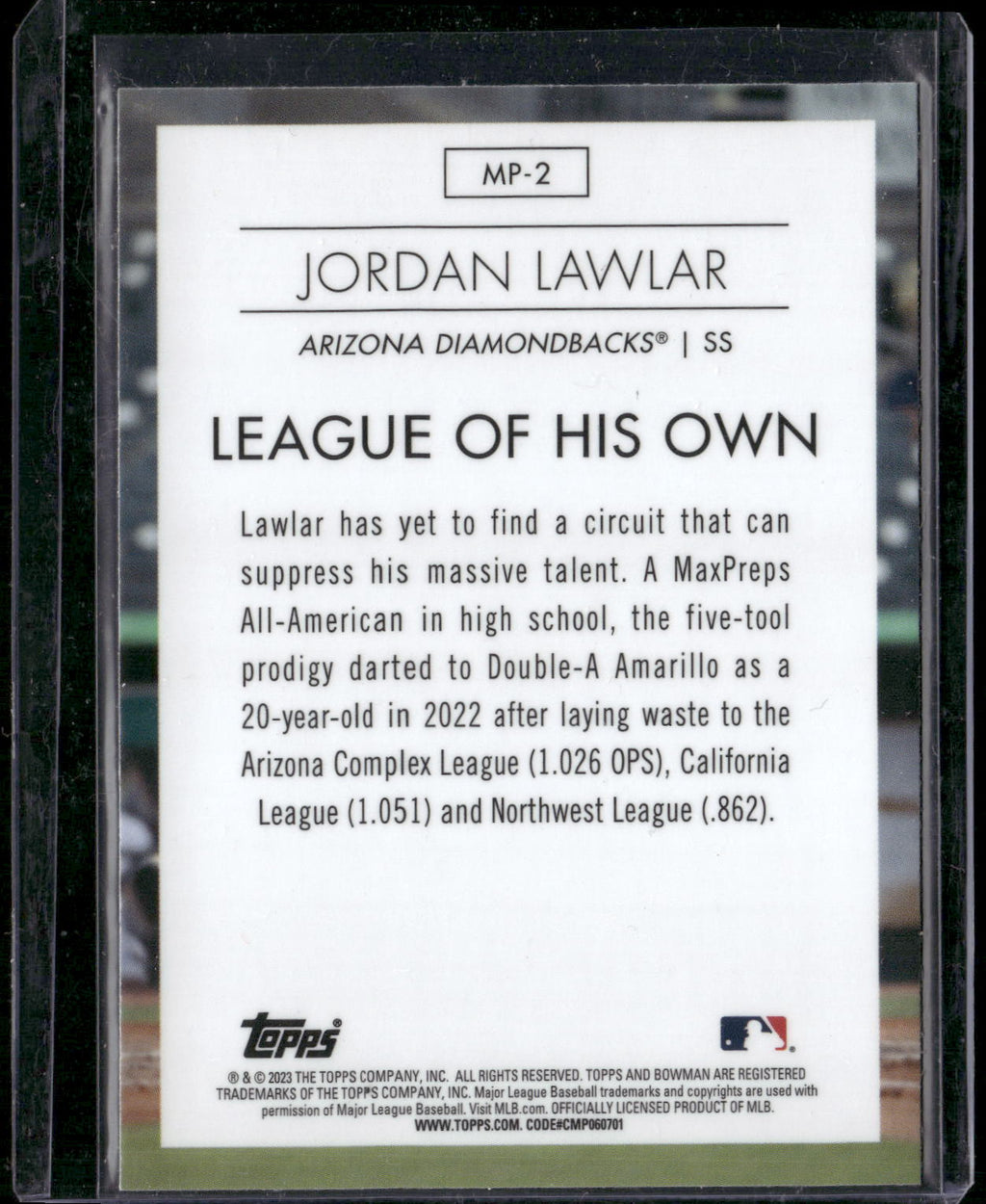2023 Bowman #MP-2 Jordan Lawlar Modern Prospects