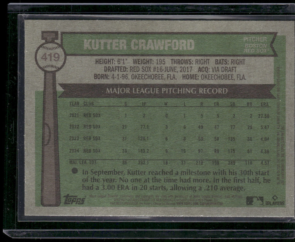 2025 Topps Heritage #419 Kutter Crawford Light Purple Border