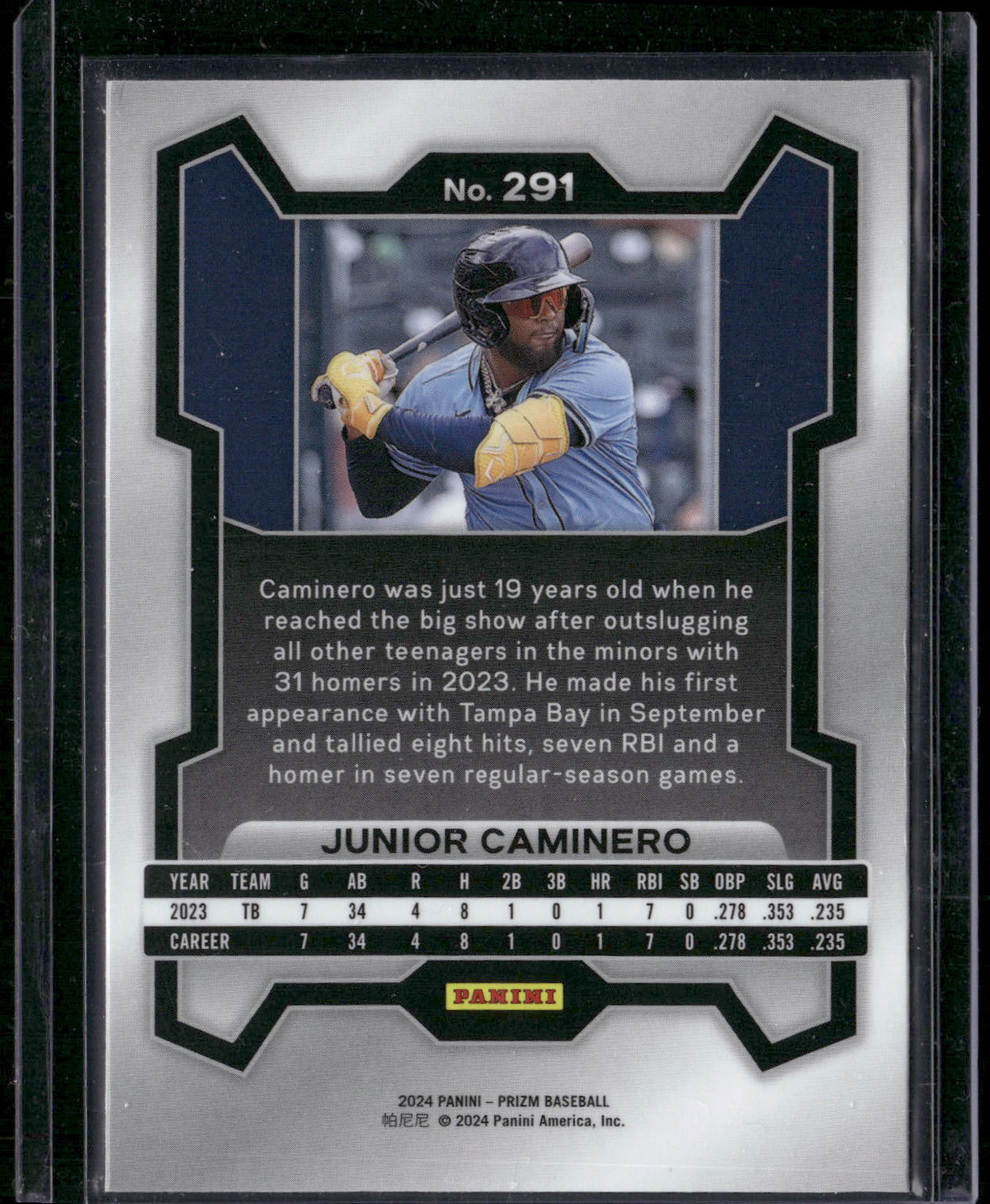 2024 Panini Prizm #291 Junior Caminero