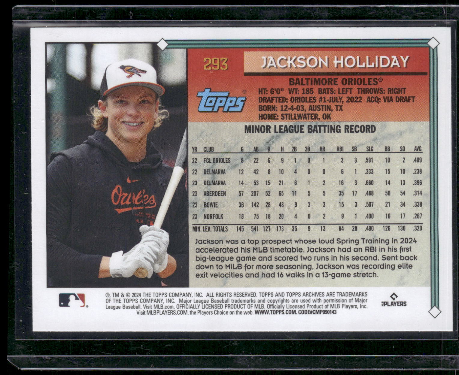 2024 Topps Archives #293 Jackson Holliday