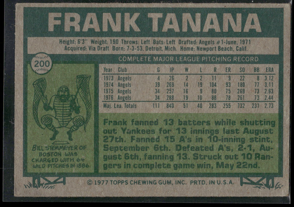 1977 Topps #200 Frank Tanana