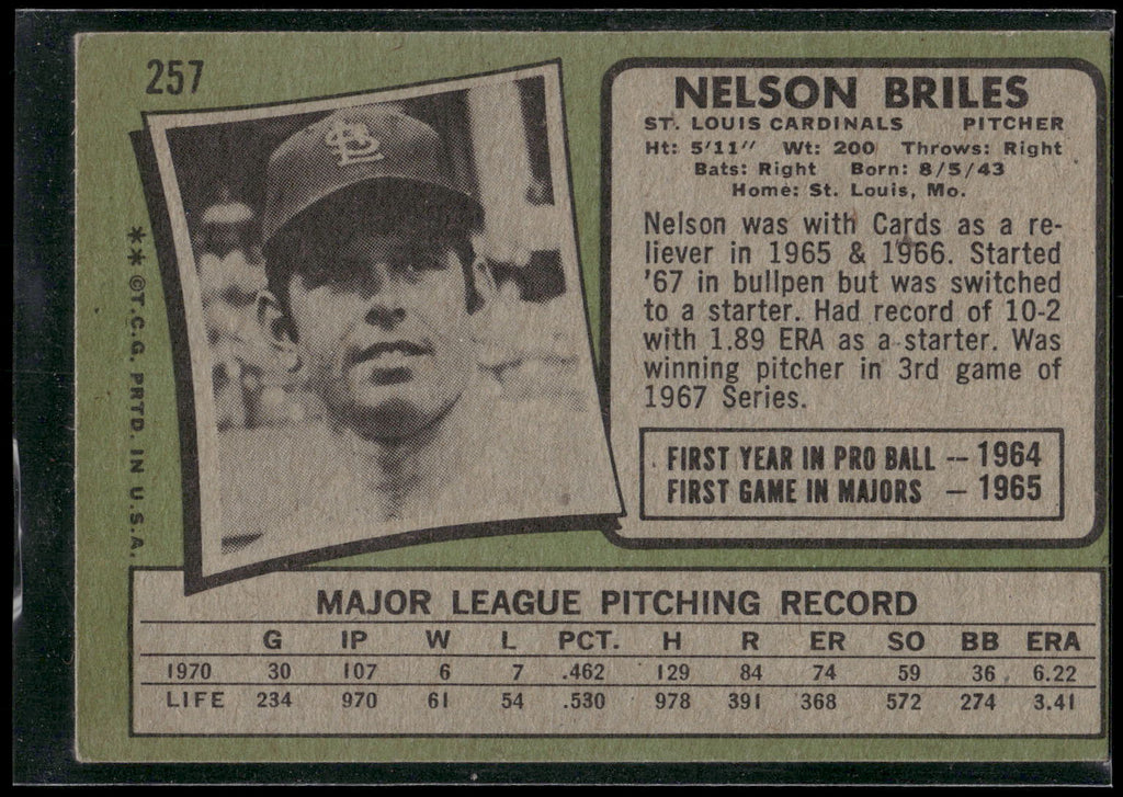 1971 Topps #257 Nelson Briles