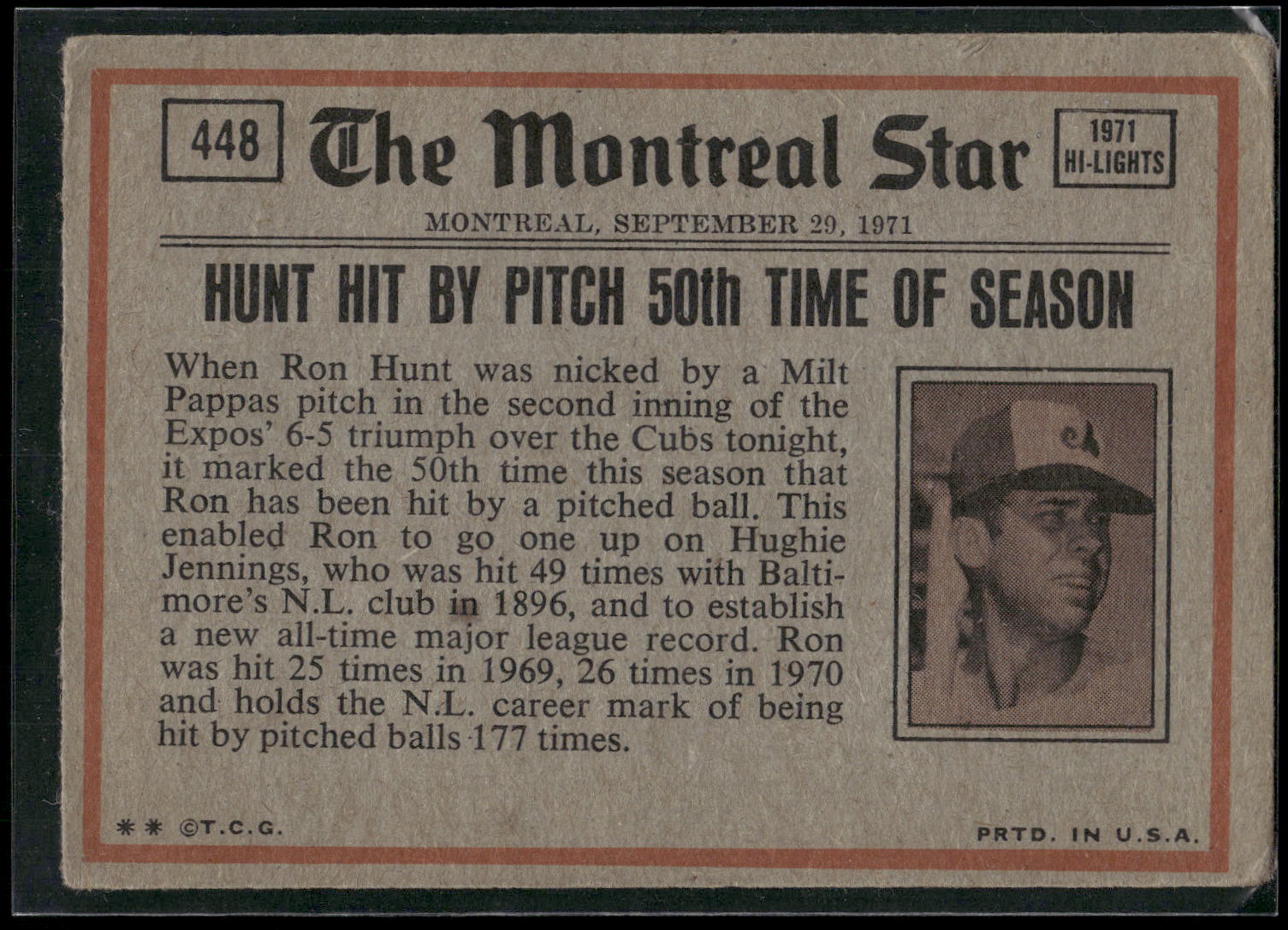 1972 Topps #448 Willie Stargell
