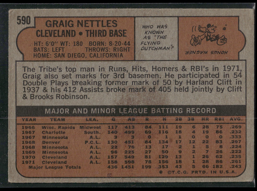 1972 Topps #590 Graig Nettles