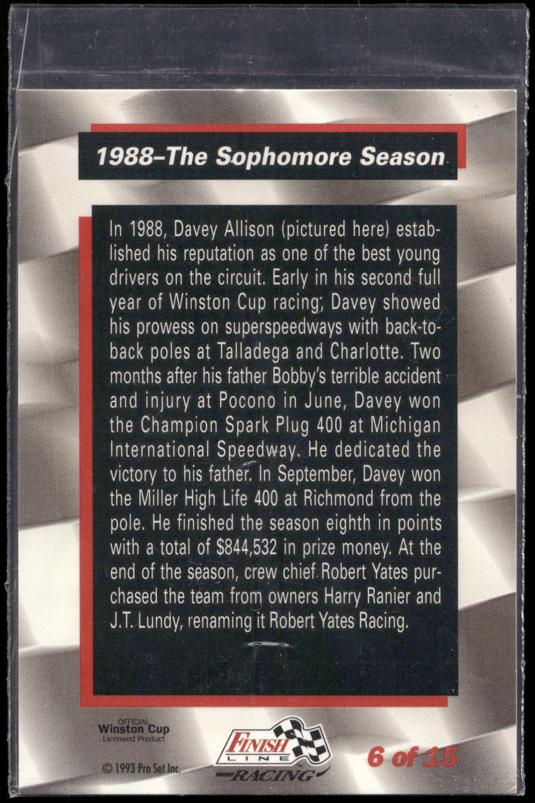1993 Finish Line #6 Davey Allison Davey Allison