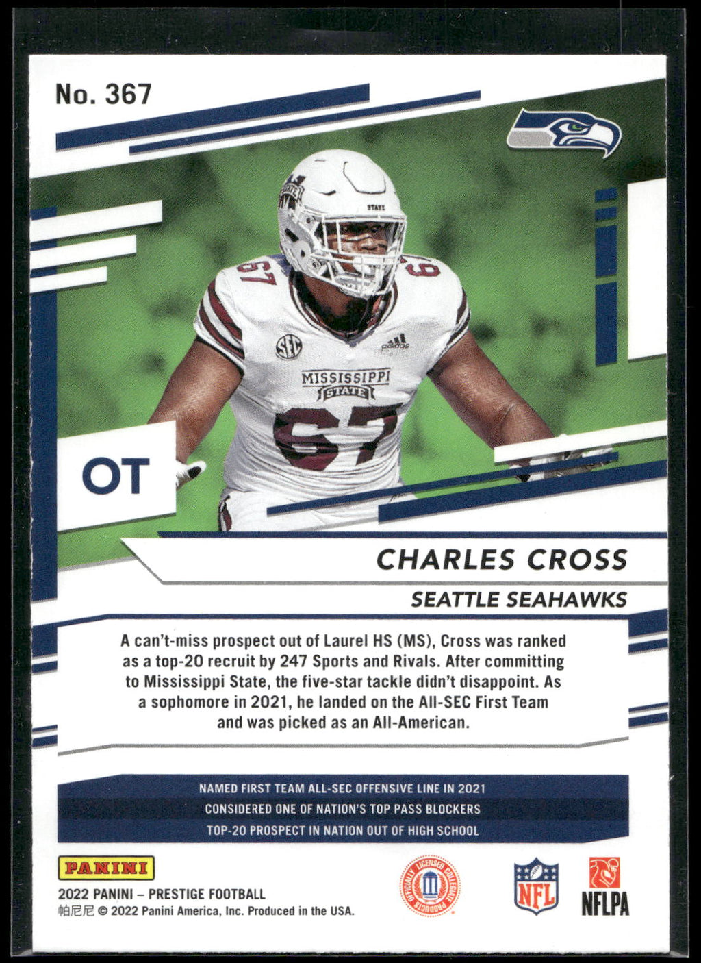 2022 Panini Prestige #367 Charles Cross