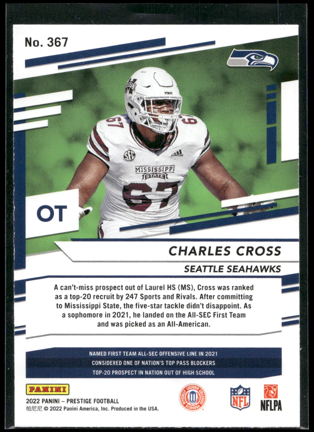 2022 Panini Prestige #367 Charles Cross
