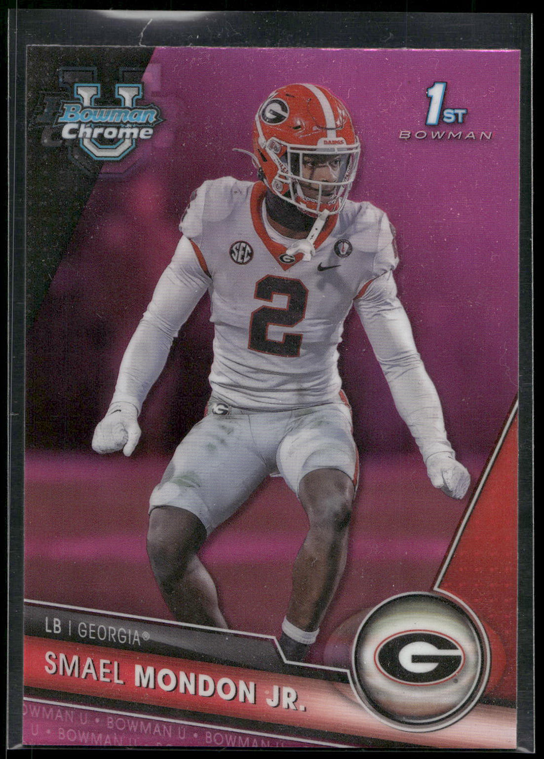 2023 Bowman University Chrome #57 Smael Mondon Jr. Pink Refractor