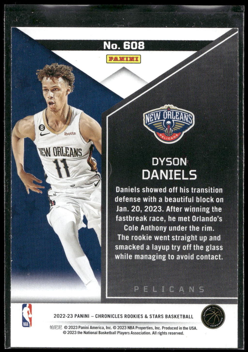 2022-23 Panini Chronicles #608 Dyson Daniels