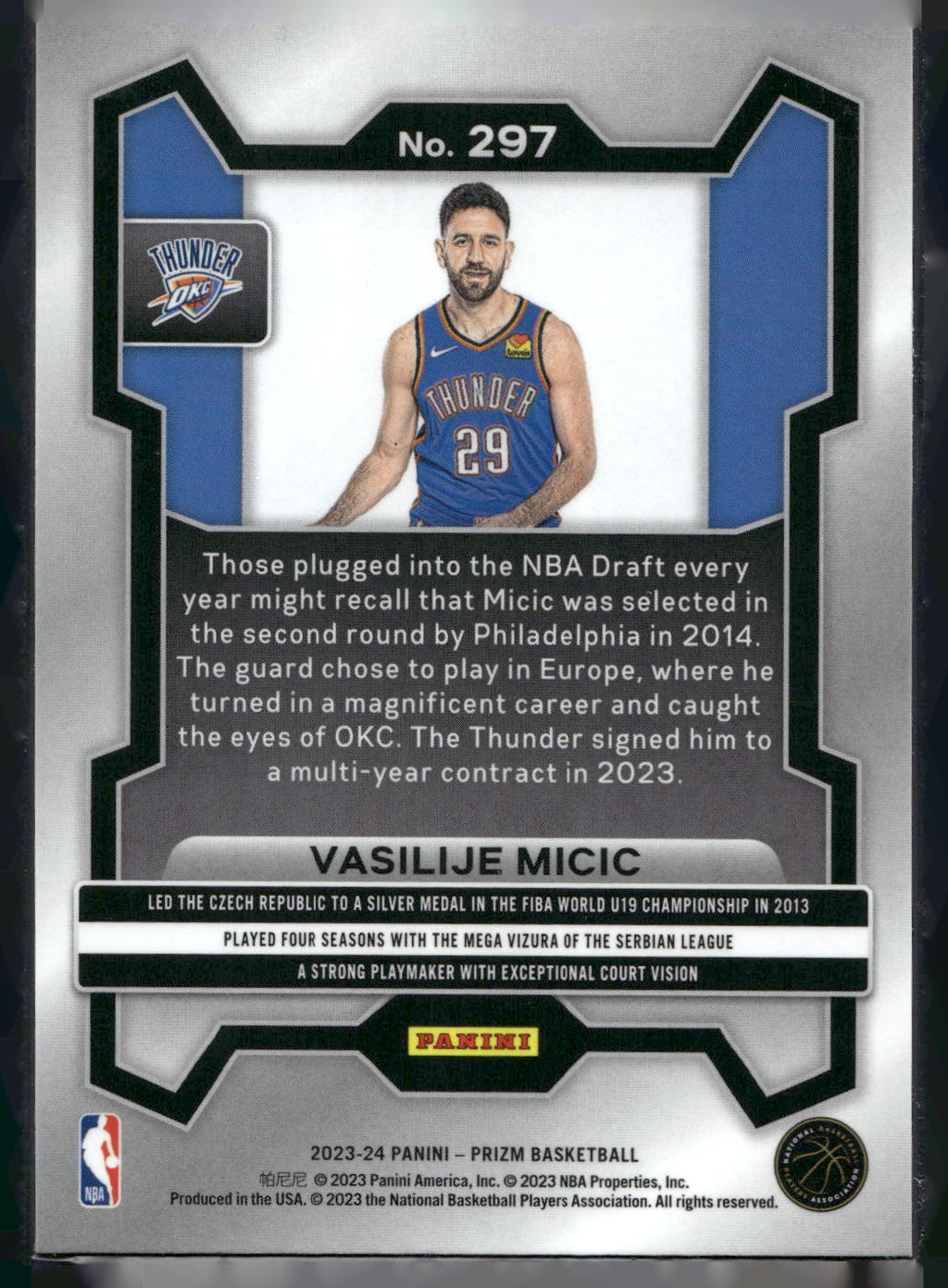 2023-24 Panini Prizm #297 Vasilije Micic