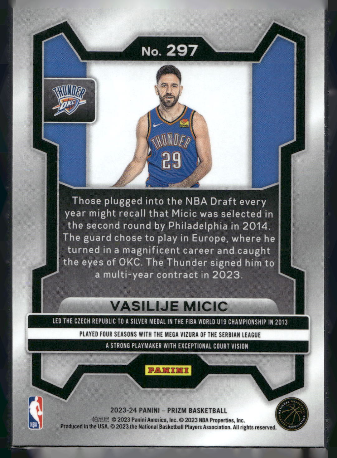 2023-24 Panini Prizm #297 Vasilije Micic
