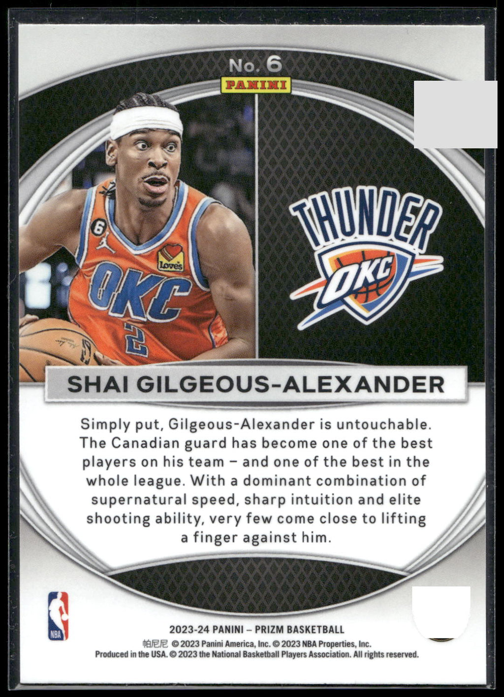 2023-24 Panini Prizm #6 Shai Gilgeous-Alexander Global Reach