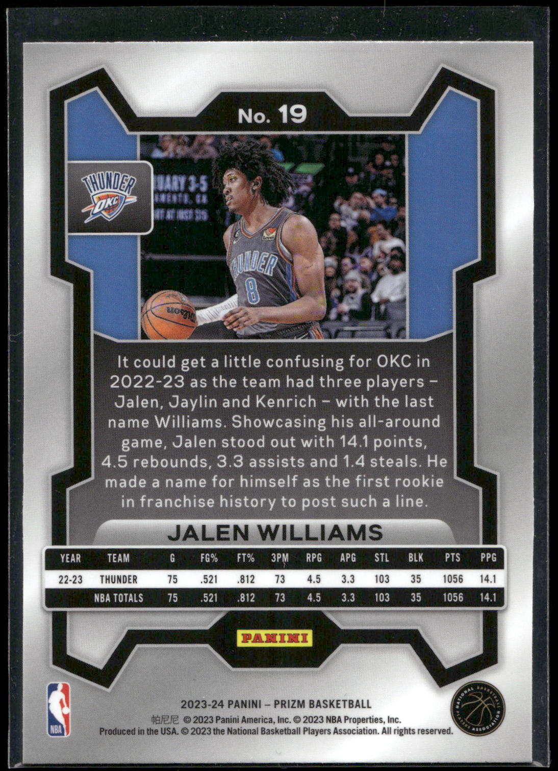 2023-24 Panini Prizm #19 Jalen Williams