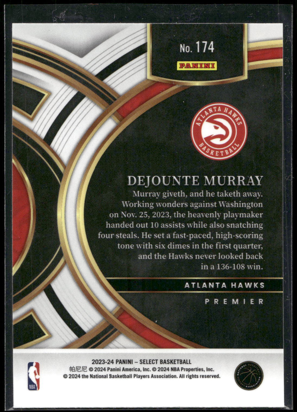 2023-24 Panini Select #174 Dejounte Murray