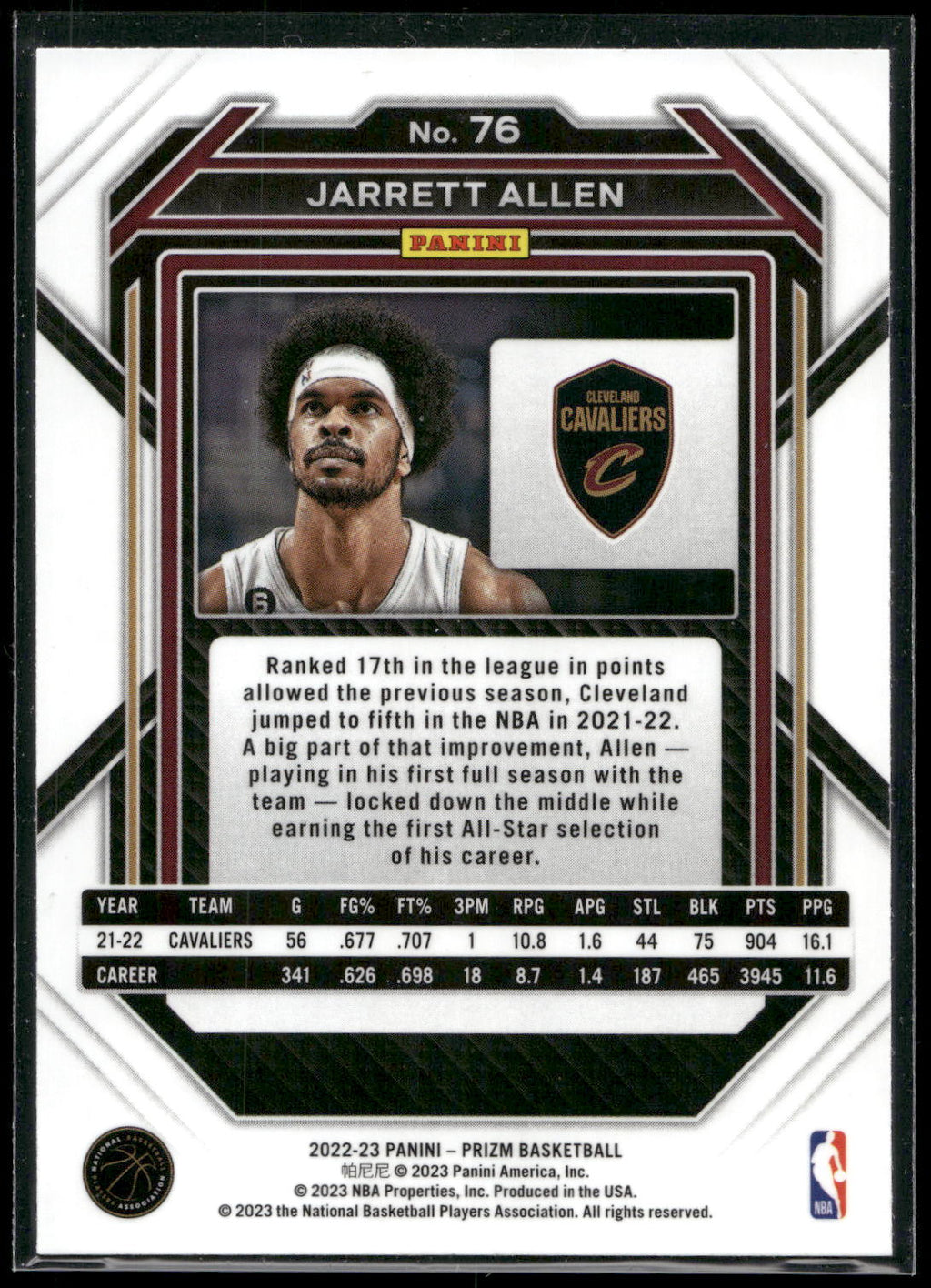 2022-23 Panini Prizm #76 Jarrett Allen