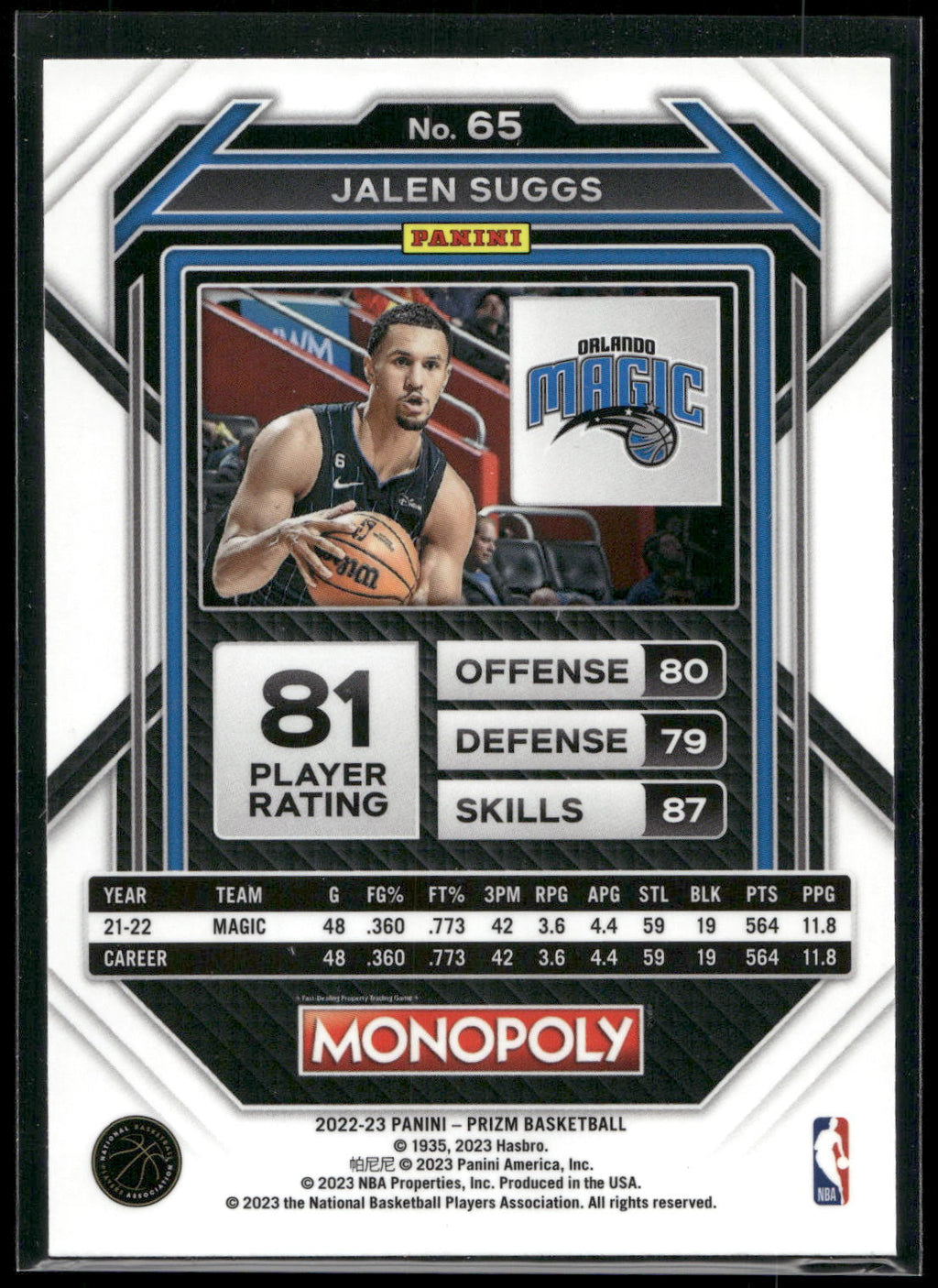 2022-23 Panini Prizm Monopoly #65 Jalen Suggs