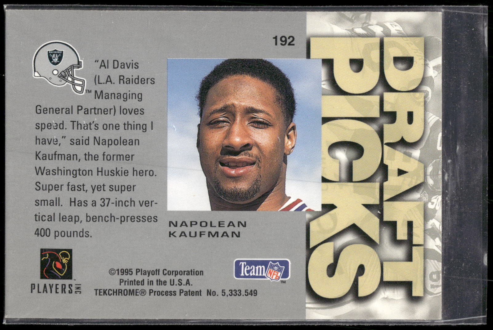 1995 Playoff Absolute #192 Napoleon Kaufman