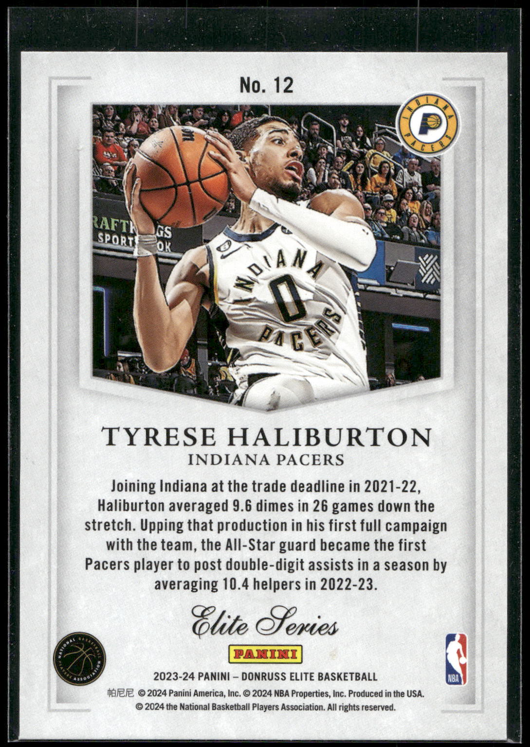 2023-24 Donruss Elite #12 Tyrese Haliburton Elite Series