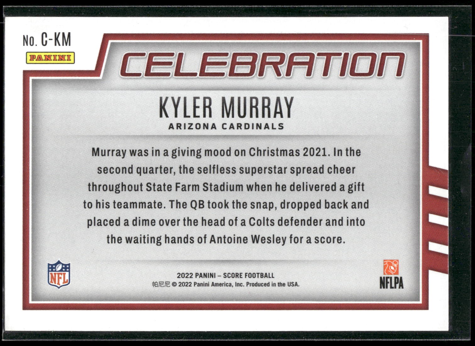 2022 Score #C-KM Kyler Murray Celebration