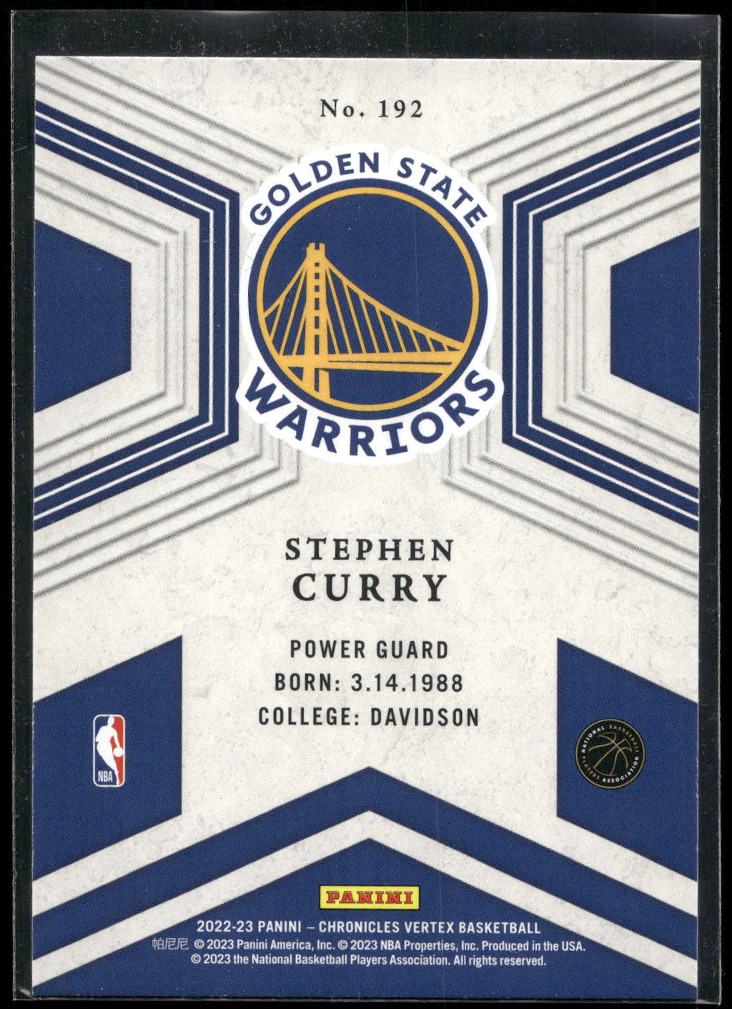 2022-23 Panini Chronicles #192 Stephen Curry