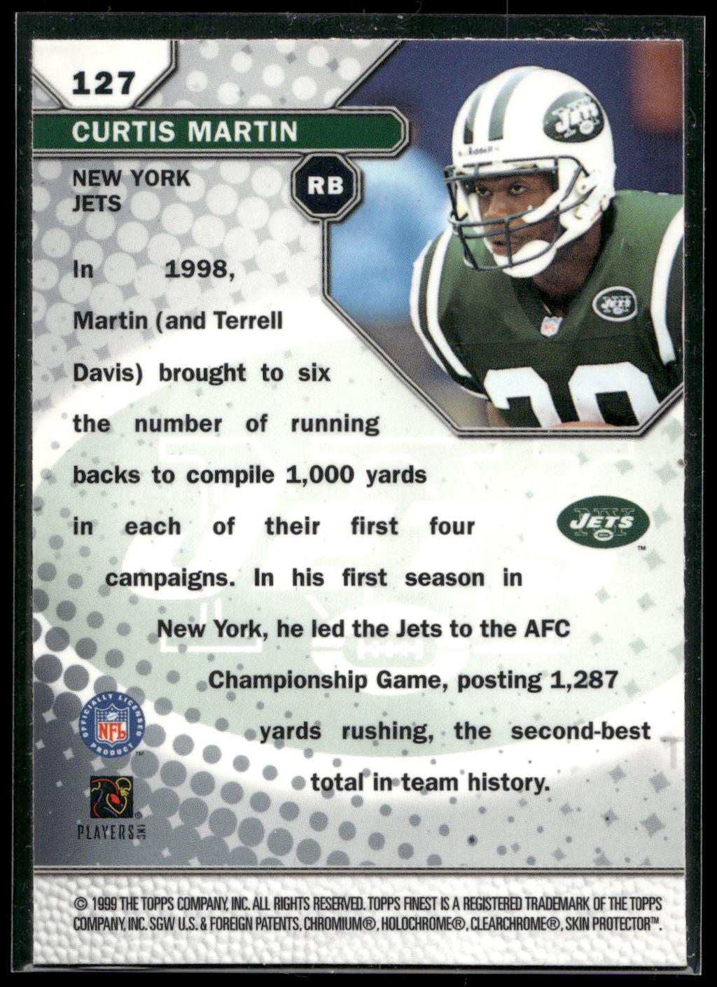 1999 Finest #127 Curtis Martin