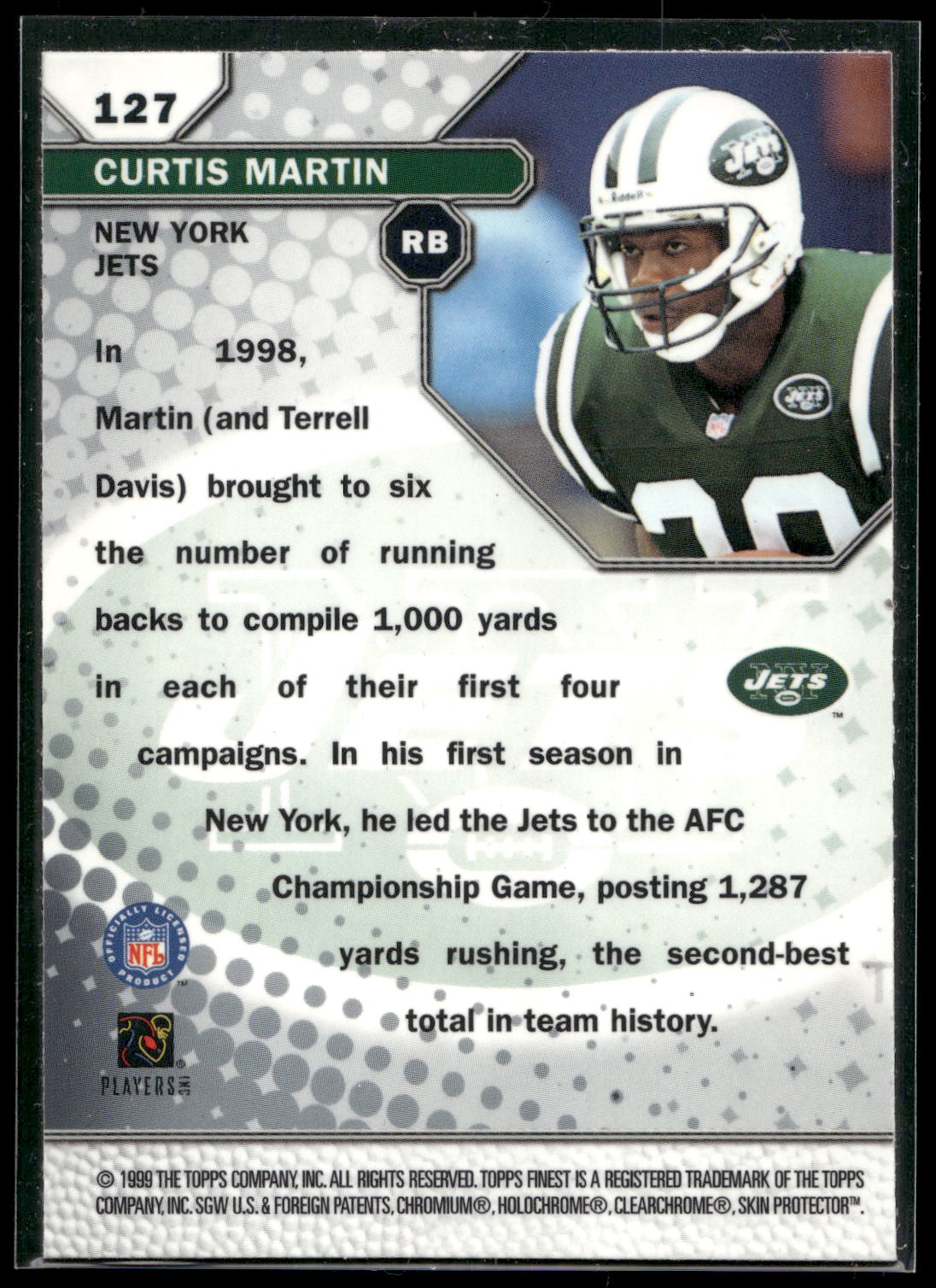 1999 Finest #127 Curtis Martin