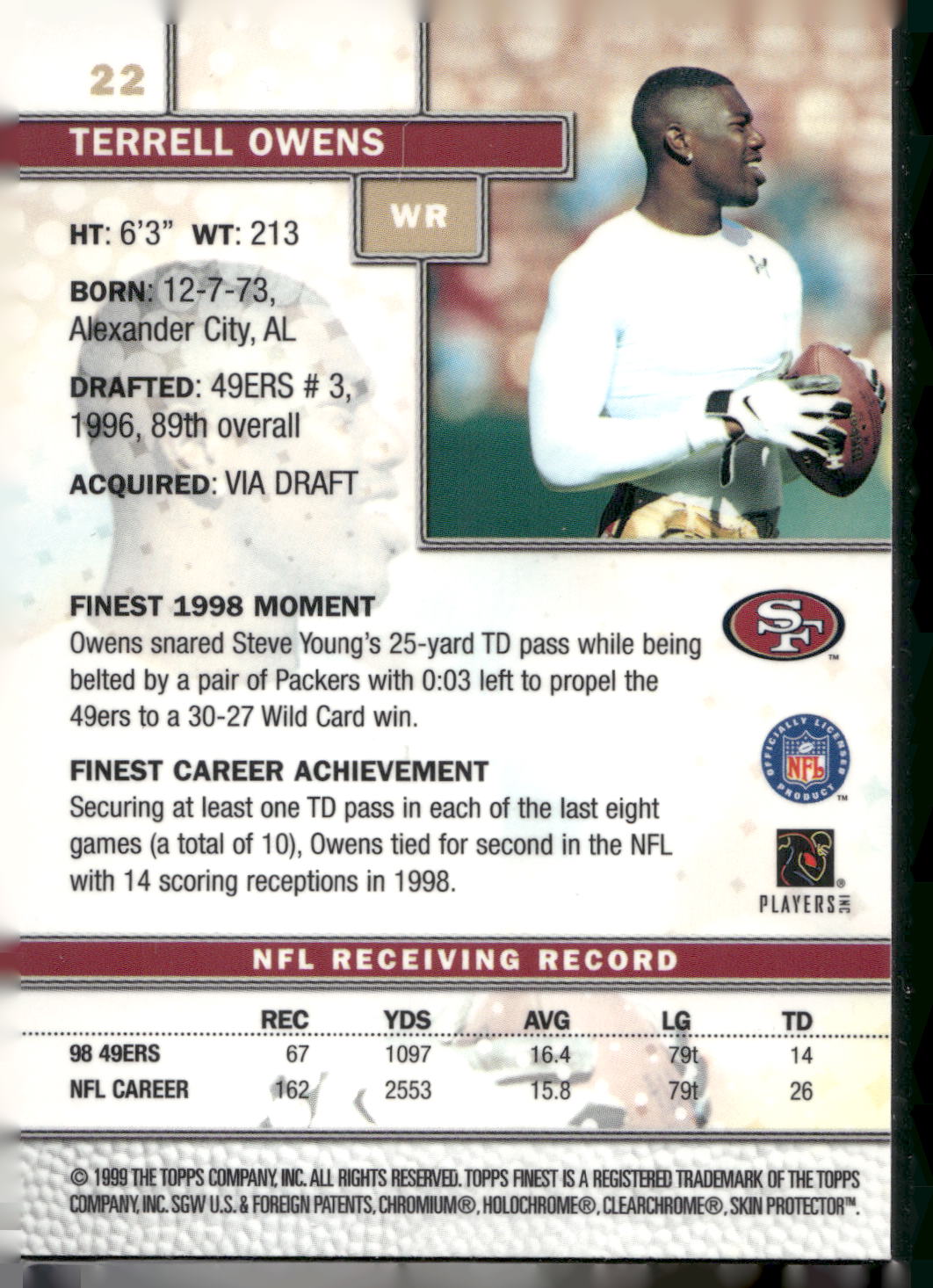 1999 Finest #22 Terrell Owens