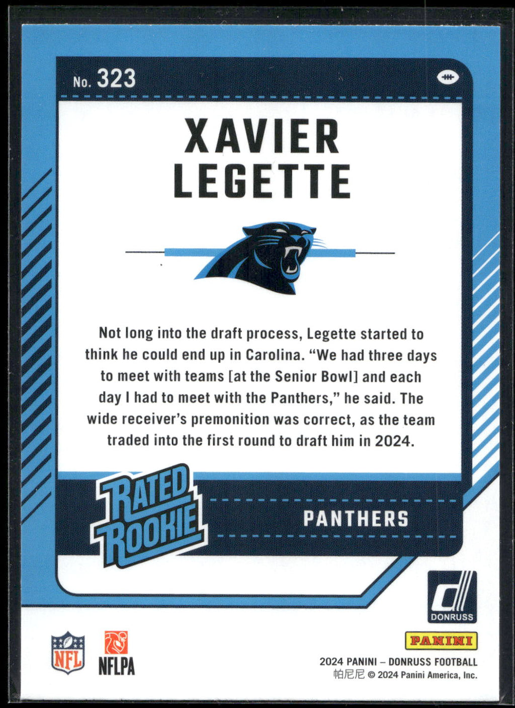 2024 Donruss #323 Xavier Legette