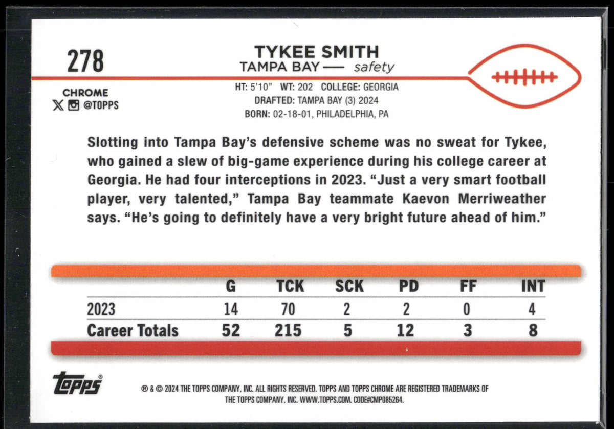 2024 Topps Chrome #278 Tykee Smith