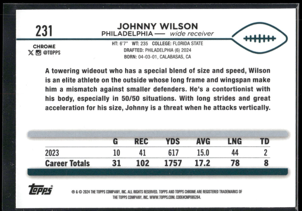 2024 Topps Chrome #231 Johnny Wilson