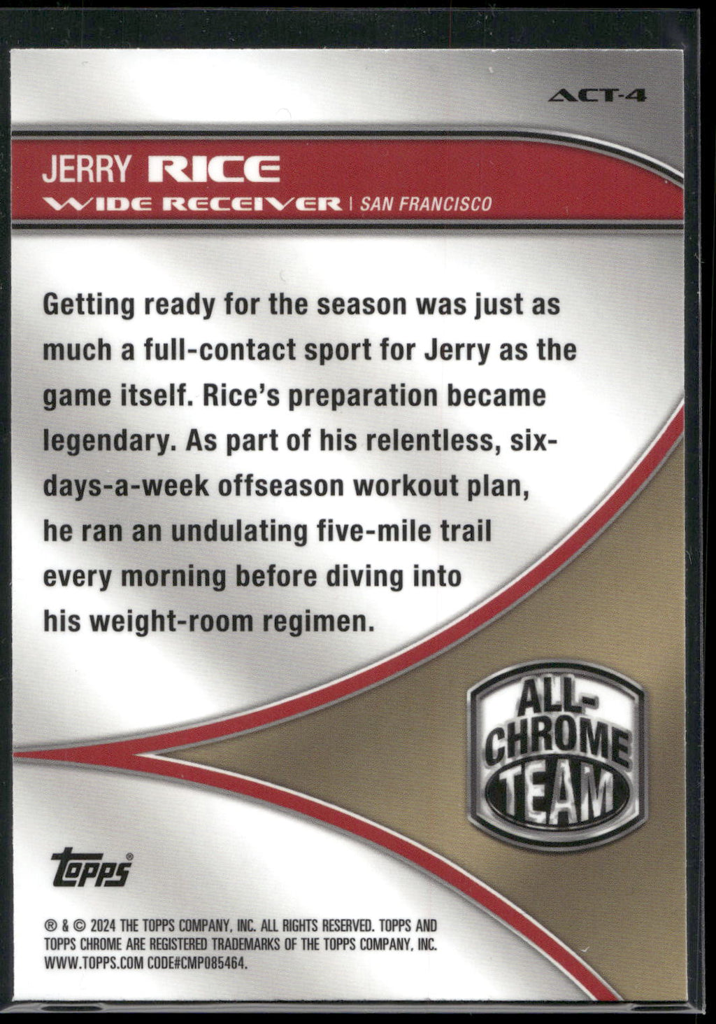 2024 Topps Chrome #ACT-4 Jerry Rice All-Chrome Team