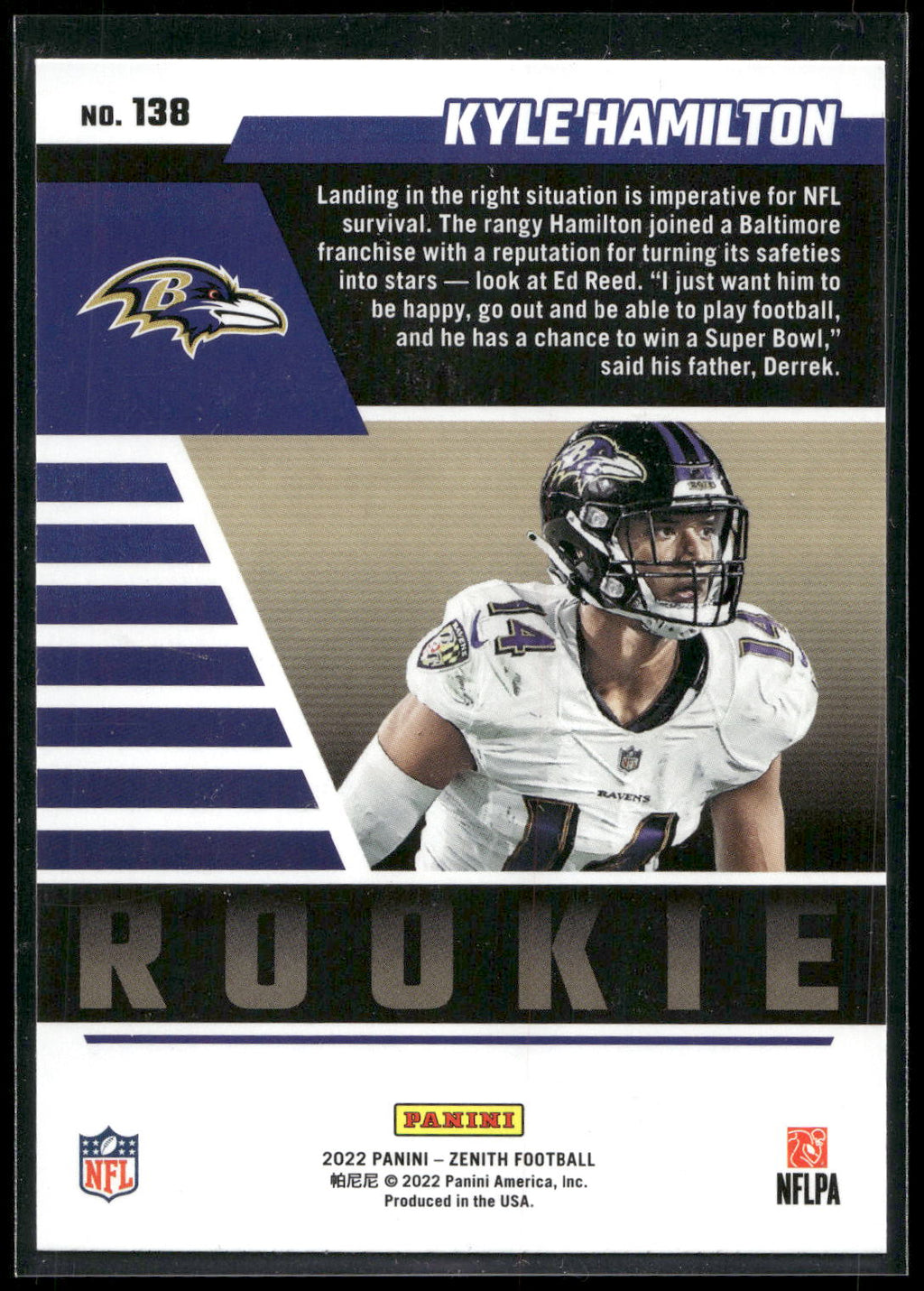 2022 Zenith #138 Kyle Hamilton Retail