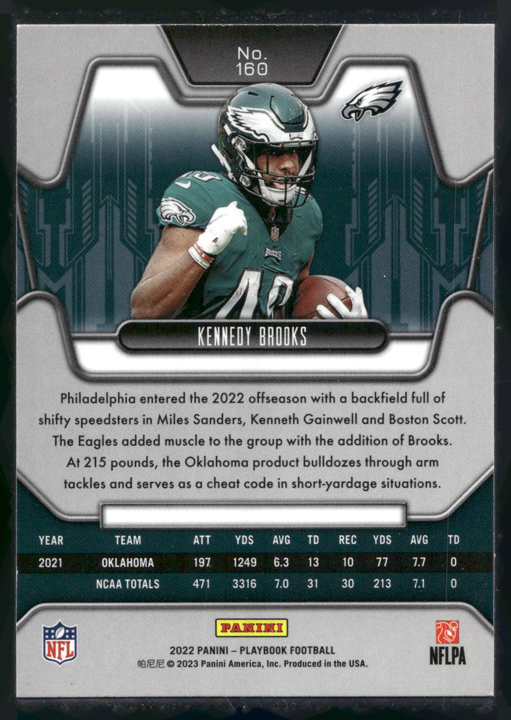 2022 Panini Playbook #160 Kennedy Brooks