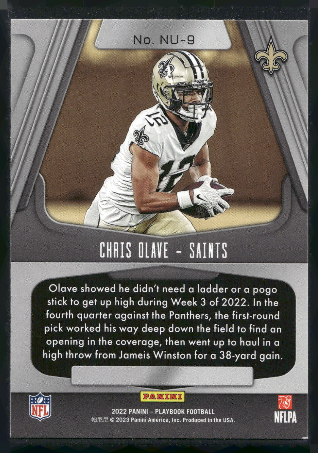 2022 Panini Playbook #NU-9 Chris Olave Next Up Jerseys
