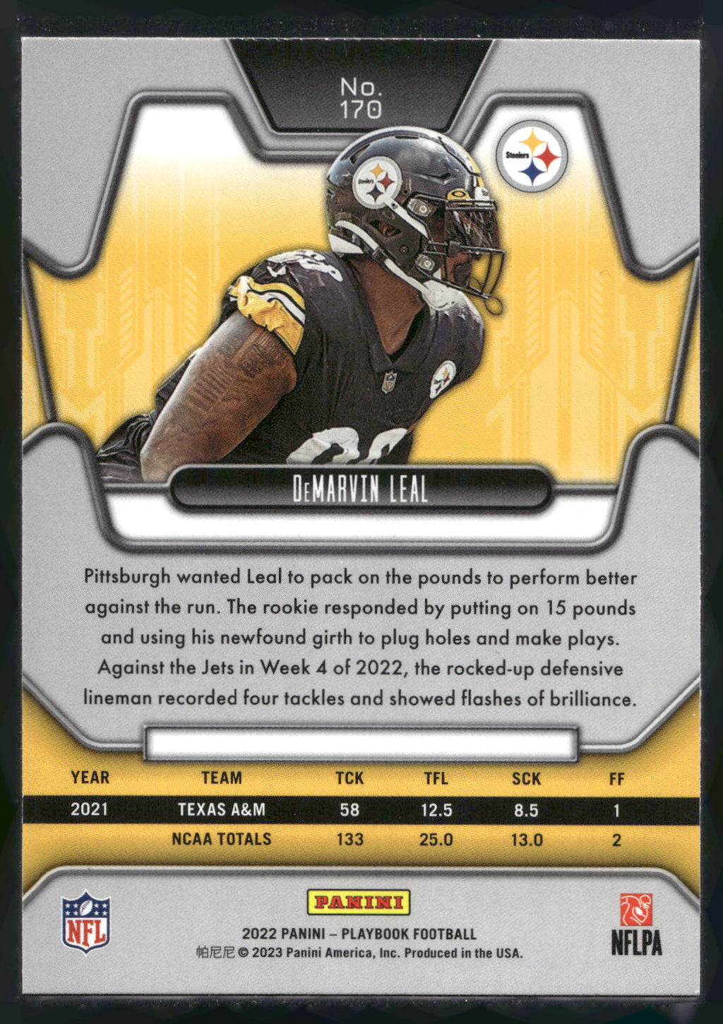2022 Panini Playbook #170 DeMarvin Leal