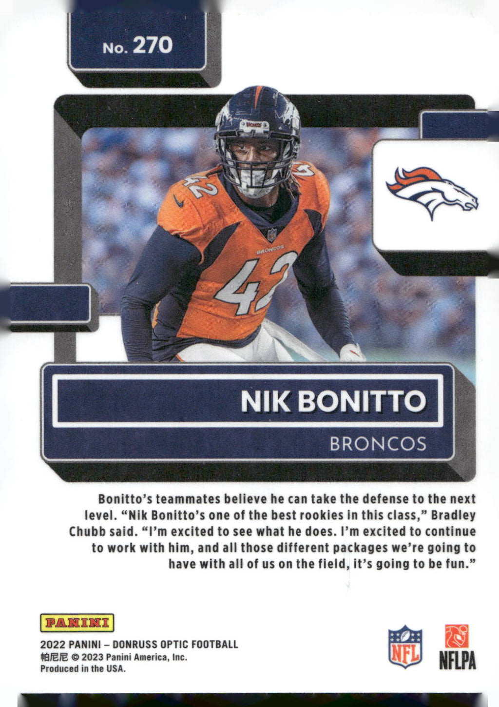 2022 Donruss Optic #270 Nik Bonitto