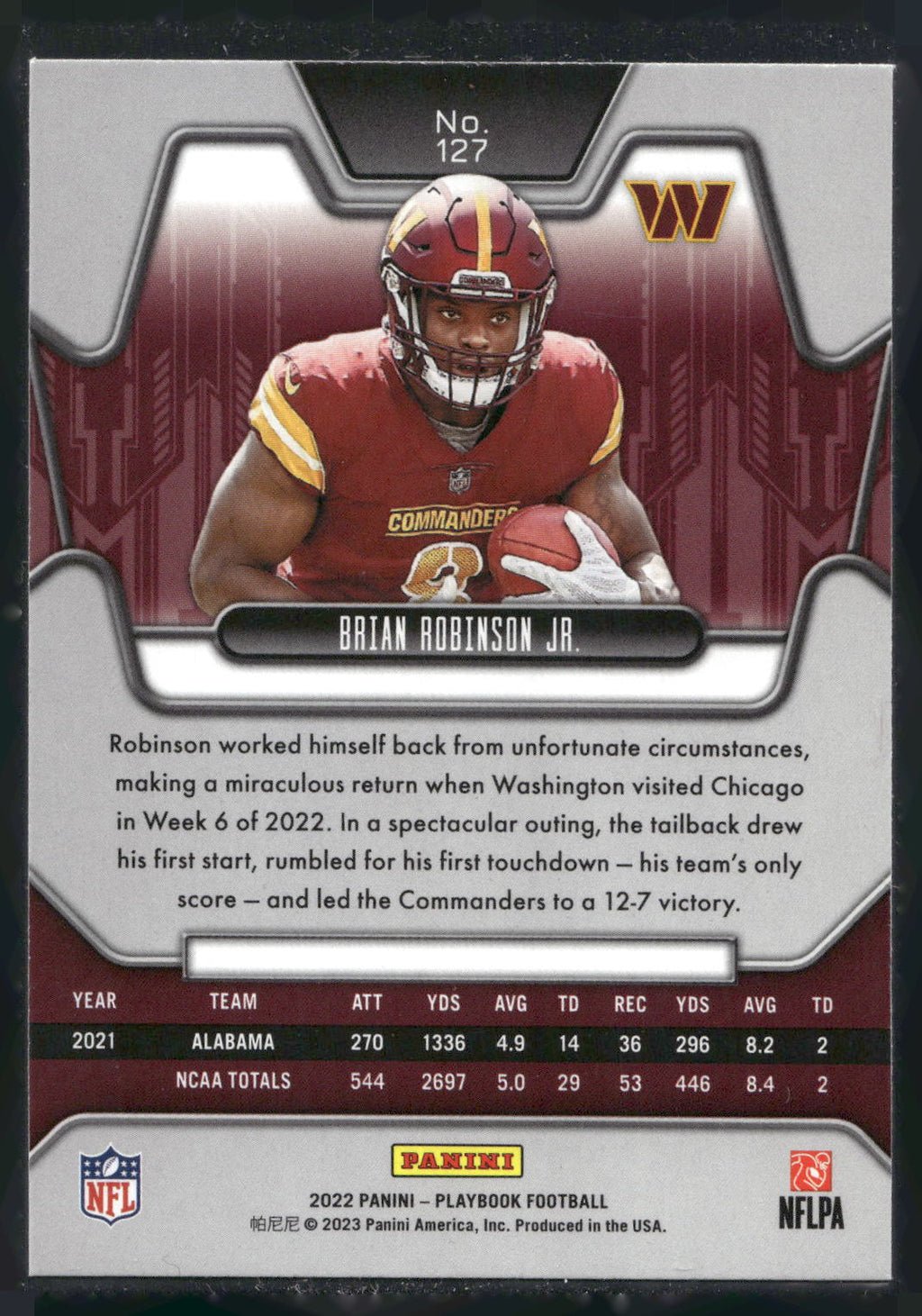 2022 Panini Playbook #127 Brian Robinson Jr.