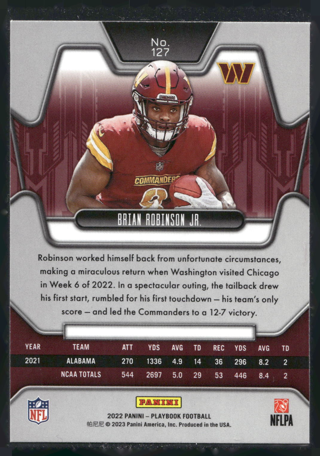 2022 Panini Playbook #127 Brian Robinson Jr.