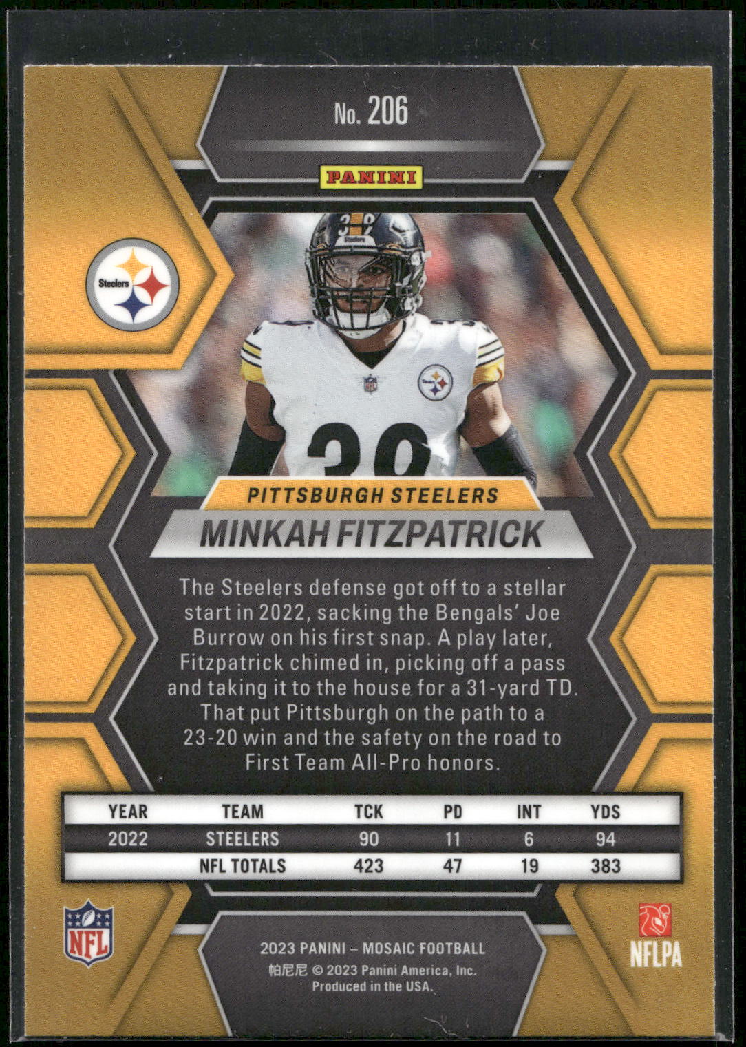 2023 Panini Mosaic #206 Minkah Fitzpatrick